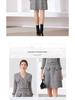 2025 Fall/Winter Retro European & American Houndstooth V-Neck Mid-Length Knitted Dress