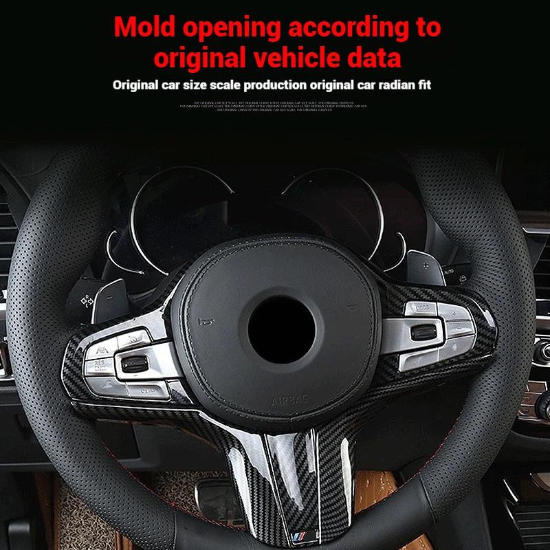 ABS Carbon Fiber Car Steering Wheel Button Cover Trim Stickers For BMW 3 5 Series G20 G30 X3 X4 G01 G02 2018-2020Car Accessories