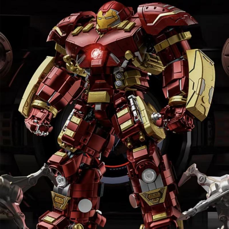 In Stock Marvel Iron Man Hulkbuster Mecha 2653 Particles Luminous Edition Avengers Plastic Assembly Model Boy Toy Festival Gift