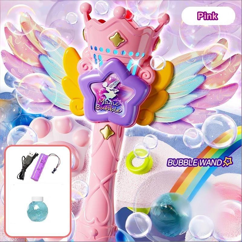 Princess Bubble Wand Fairy Magic Bubble Maker Kids Toy Colorful Bubble Machine Gift Machine Fully Electric Toy