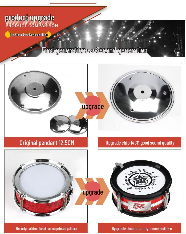 Children's Jazz Drum Set Toy for Ages 3-6: Early Music Education Percussion Instrument