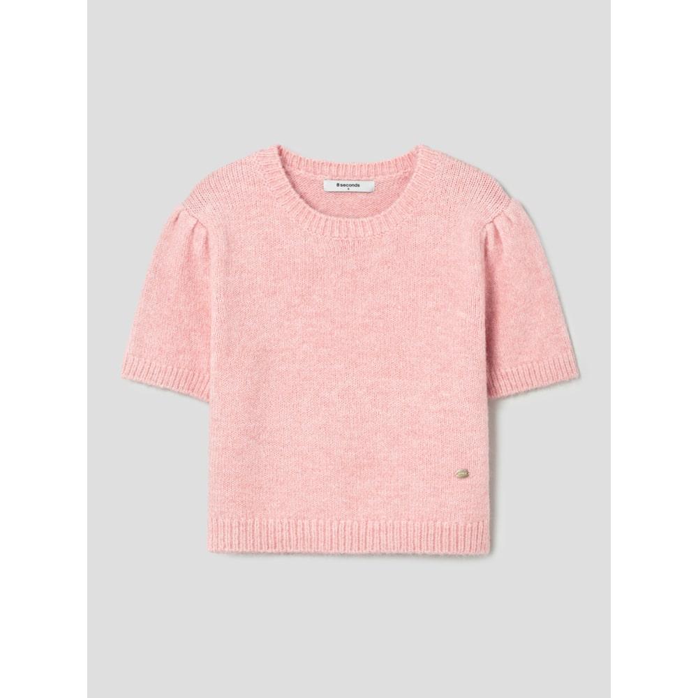 8Seconds Shirred Sleeve Short Sleeve Pullover Light Pink Light Pink/S