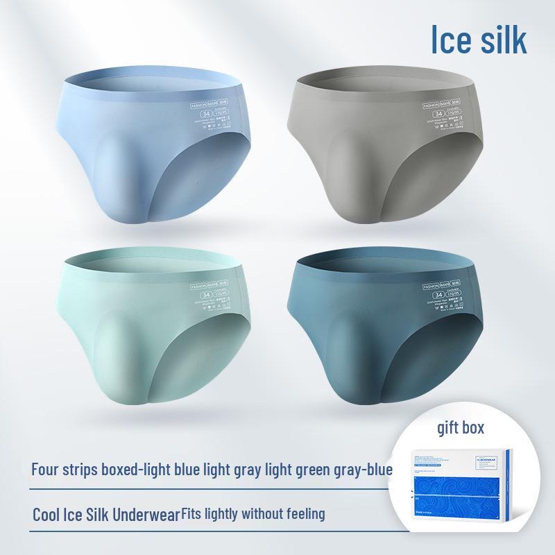 Herren Nahtlose Eis Seide Slips - Atmungsaktive, Antibakterielle Dreieck Unterwäsche