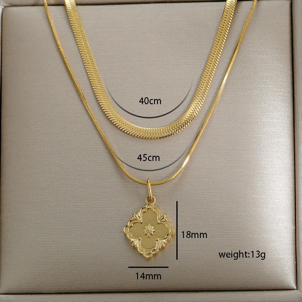 Custom 304 Stainless Steel 18K Gold Plated PVD Doble Collarbone Necklace Waterproof Heart Butterfly Pendant Women