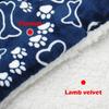 Bone Print Dog Bed Mat Warm Thick Fleece Pet Sofa Cushion Pad Winter Puppy Cat Bed Matress for Small Medium Large Dog Pitbull