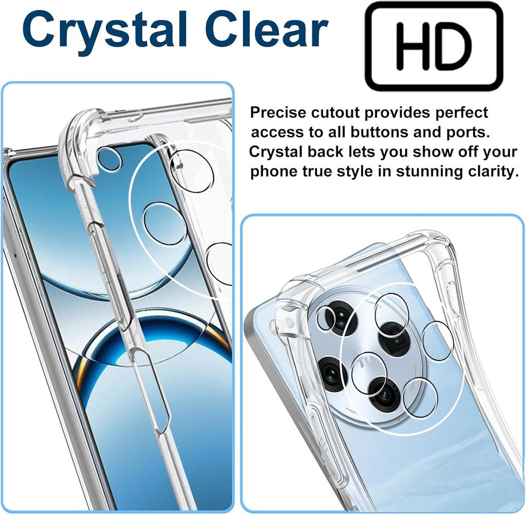 TPU Transparente Hülle für OPPO Find X8 Pro 5G Schutzhülle Vier Ecken Stoßfeste Stoßstange Coque Fundas