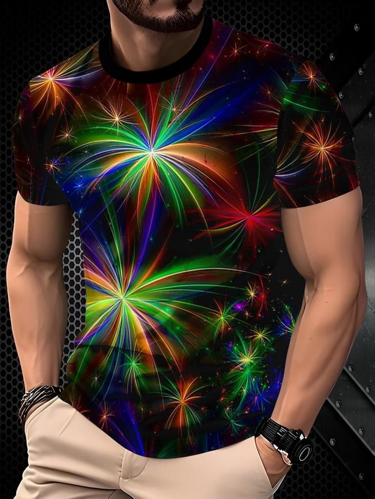 Fashion T-Shirts for Men 3D Print Men's T-Shirts Street Designer Short Sleeved Loose Oversized Tops Tees Daily Casual Sportswear