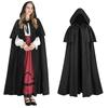 Cape Cosplay Hooded Medieval Vintage Cape Halloween Cosplay Long Witch Cape [Kamihei Ryohin] (Black, S)