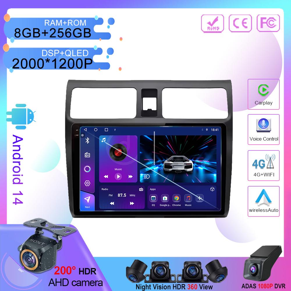 

Carplay Android 14 Для Suzuki Swift 2003-2010 Android Авто Радио Стерео Мультимедийный Видеоплеер GPS Навигация НЕ 2din DVD QLED
