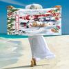 1PC Custom Name Winter Snowman Family Scene Beach Towel Highly Absorbent And Sand-Resistant Towel for Swimming, Pool, Yoga, And Travel Lightweight
