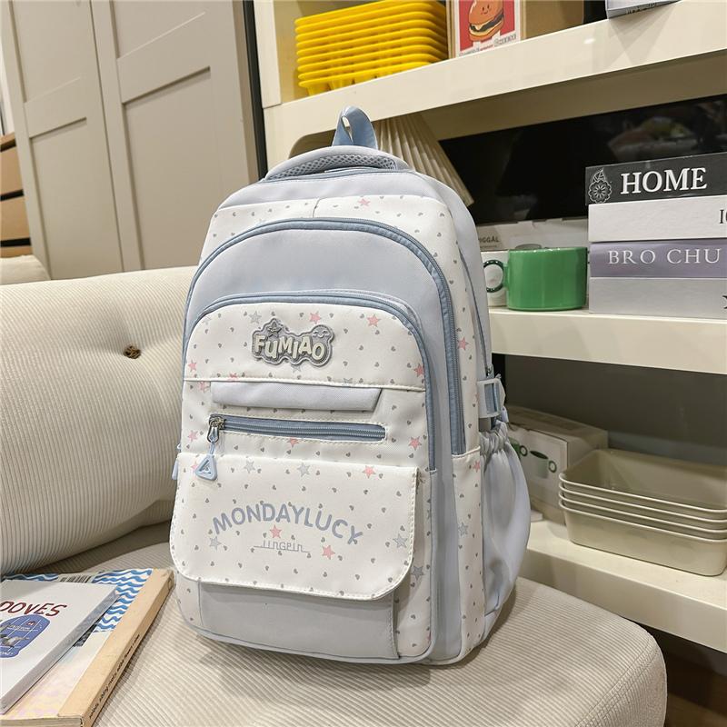 Women s Multi-compartment Schoolbag Backpack синий