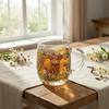 350ML Hand-painted Highland Cow Glass, Highland Cattle Coffee Mug with Handle, Heat-Resistant Tea Milk Water Drinking Cup