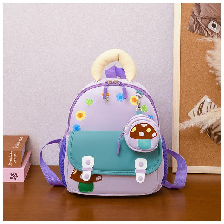 Small Mushroom Childrens Backpack For Preschoolers With Lightweight Nylon Material And Comfortable Straps