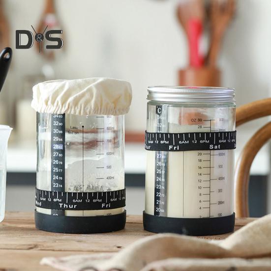 Sourdough Starter Kit with Cloth Cover Large Capacity Food Grade BPA Free Reusable Sourdough Bread Baking Supplies