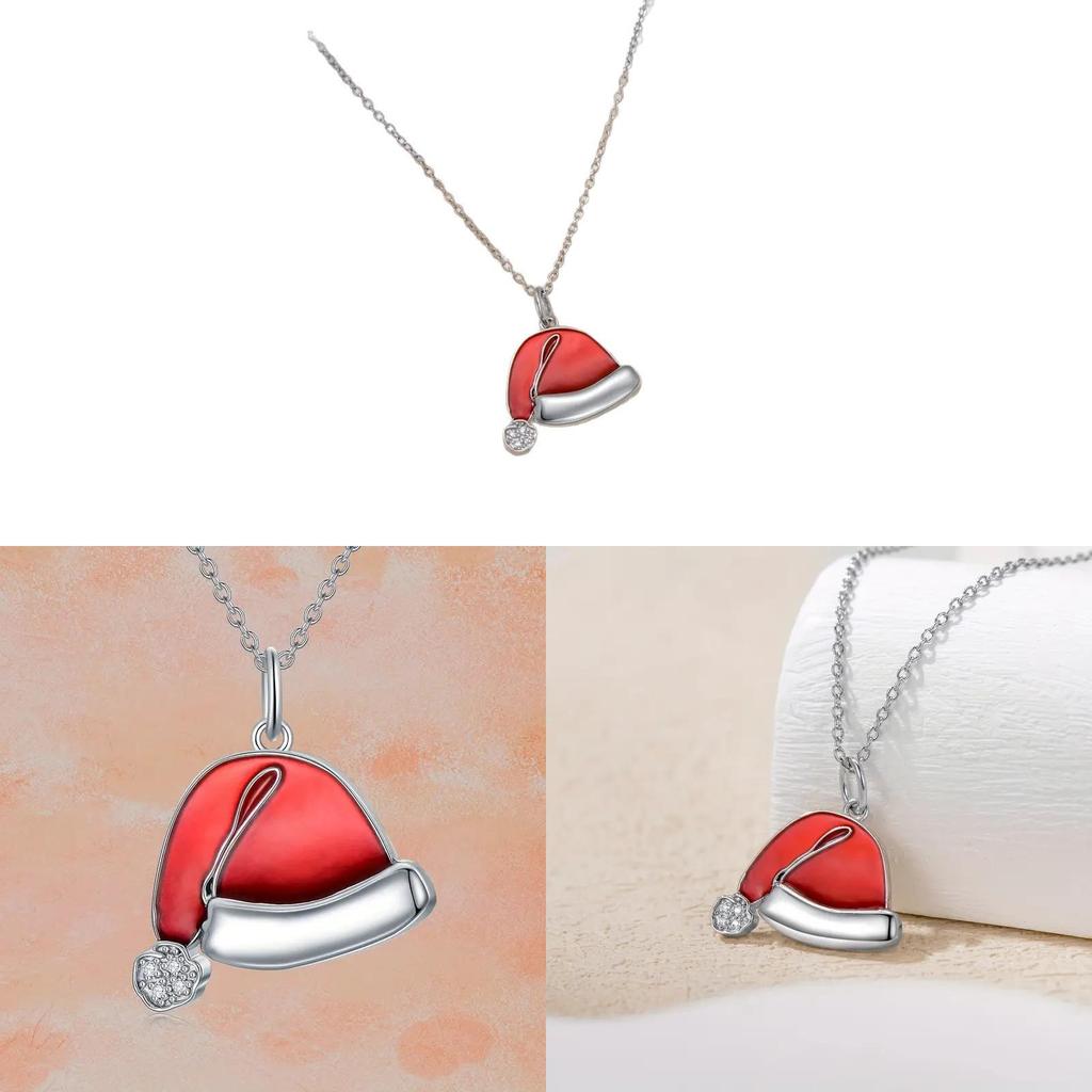 Hat Necklace Christmas With Rhinestones For Festive Occasions Jewelry Gift
