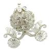 Metal Rhinestone Jewelry Trinket Box Pumpkin Carriage Shape Craft Home Decor