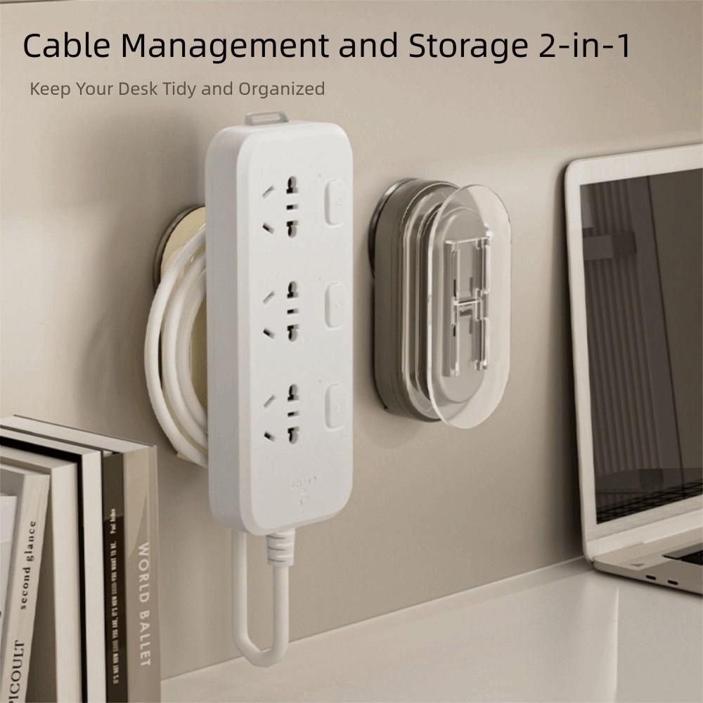 Large Load Bearing Suction Cup Wall Socket Holder Removable Cable Management Wall Mounted