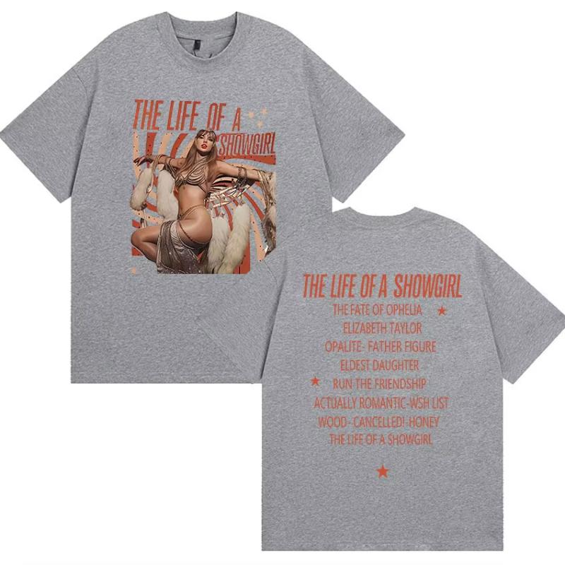 

The Life of A Showgirl 2025 New Album Fans T Shirts Unisex Women High Quality Vintage Oversized Cotton Tshirt Harajuku Streetwear S