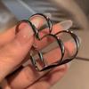 Punk Fashion Irregular Heart Silver Color Earrings for Women Simple Metal Hollow Love Heart Drop Earring Jewelry Friendship Gift