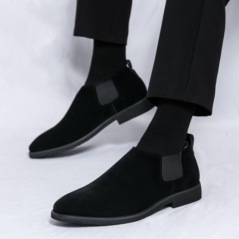 Fashion Men Retro Loafers with Pointed Frosted Surface for Business Office Formal Wear Gentlemen Banquet Shoes Sizes 38-48 Men Shoes