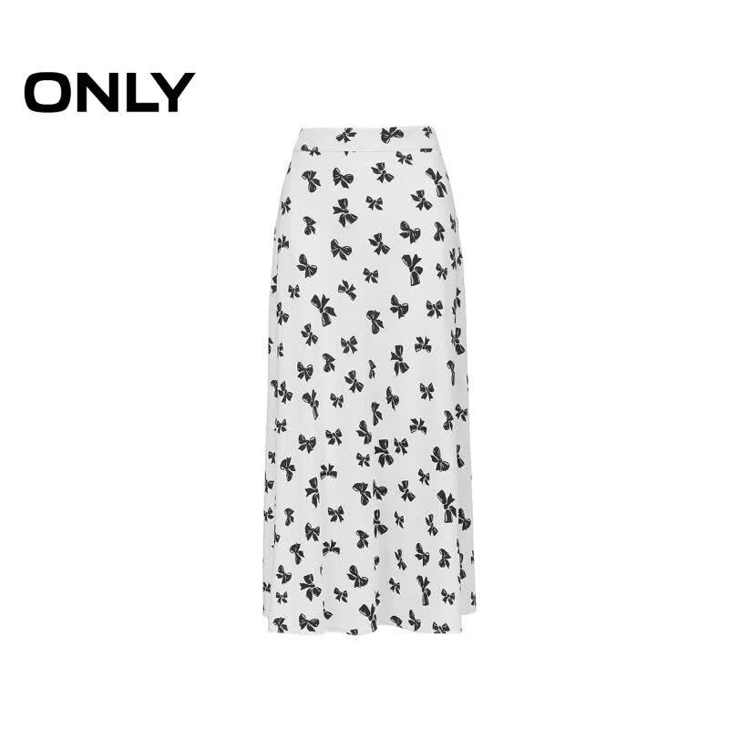 ONLY Women's Bowknot Print A-Line Midi Skirt