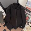 American Style Spring/Autumn Breathable Casual Jacket - Pure Color, Long-Sleeved, Loose Fit Fashion Top