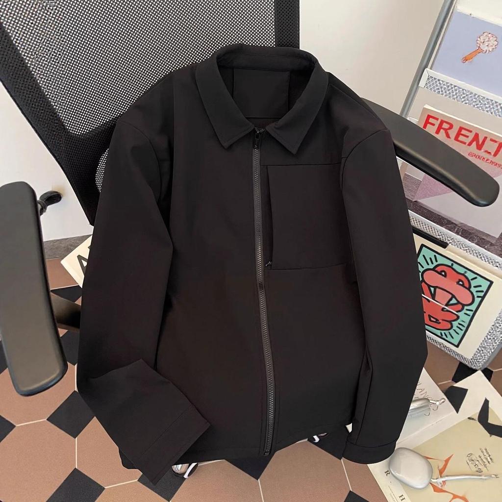 American Style Spring/Autumn Breathable Casual Jacket - Pure Color, Long-Sleeved, Loose Fit Fashion Top