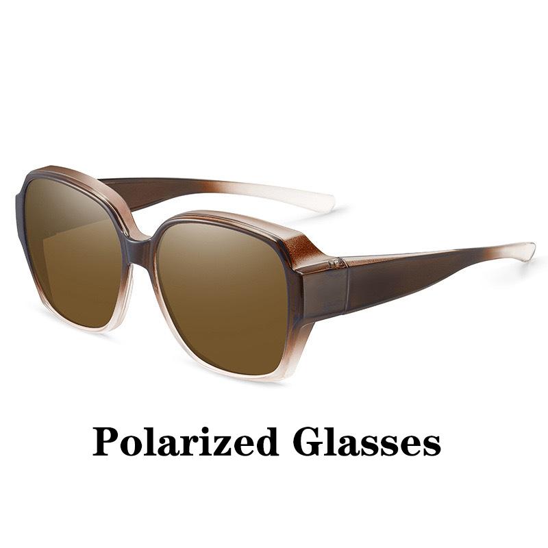 Fashion Round Polarized Sunglasses Cover Over Myopia Prescription Glasses Portable Men Women Vintage Fishing Driving Eyewear