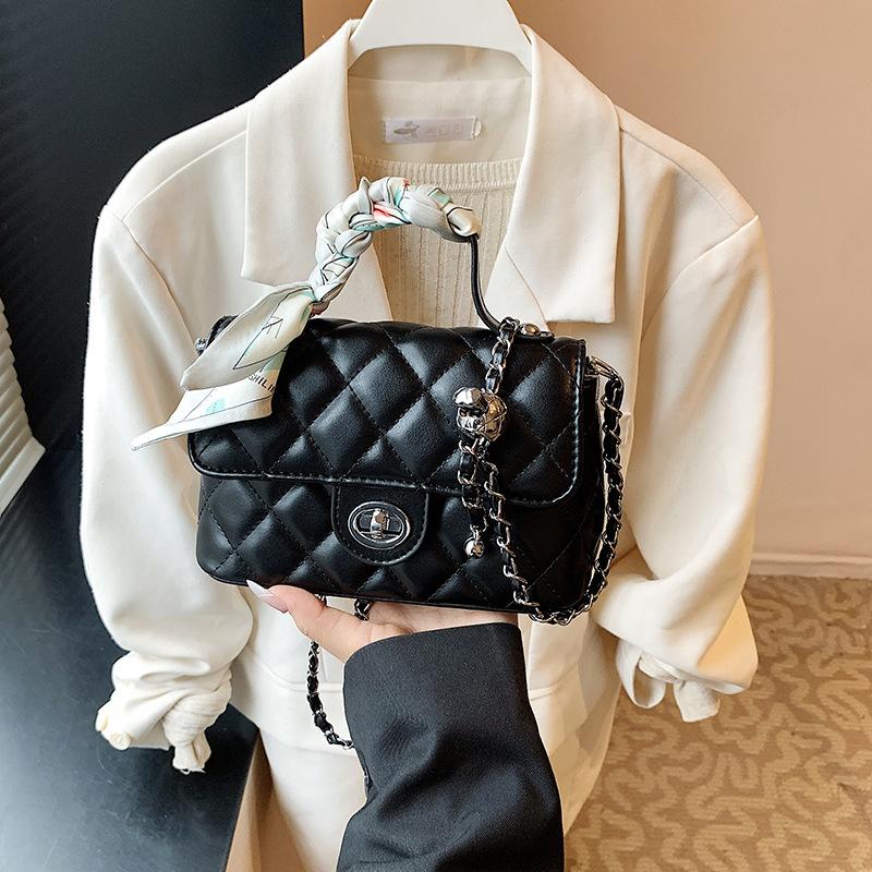 

Niche handbag bag women s new fashionable exquisite chain messenger bag high-end diamond square bag чёрный