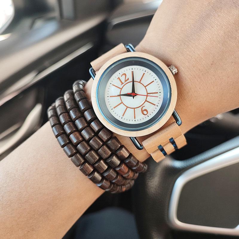 Модные часы из дерева, мужские повседневные деловые кварцевые часы, часы из стали и дерева класса люкс