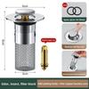 1PCS Washbasin Leak Plug Stainless Steel Odor Proof Bouncing Core Press Type Sink Drain Universal Accessory for Washbasin Bathtub Press Filter
