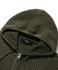 TRILLION Washable Two-Tone Hooded Zip-Up Graphic Knit (Khaki)
