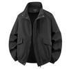 Men Plus Size Stand Collar Jacket Loose Casual Zip Up Outerwear Big Pockets Windproof Coat For Big Men