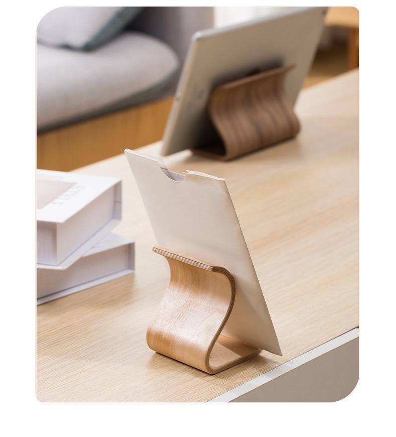 Portable Wooden Phone and Tablet Stand for Easy Viewing