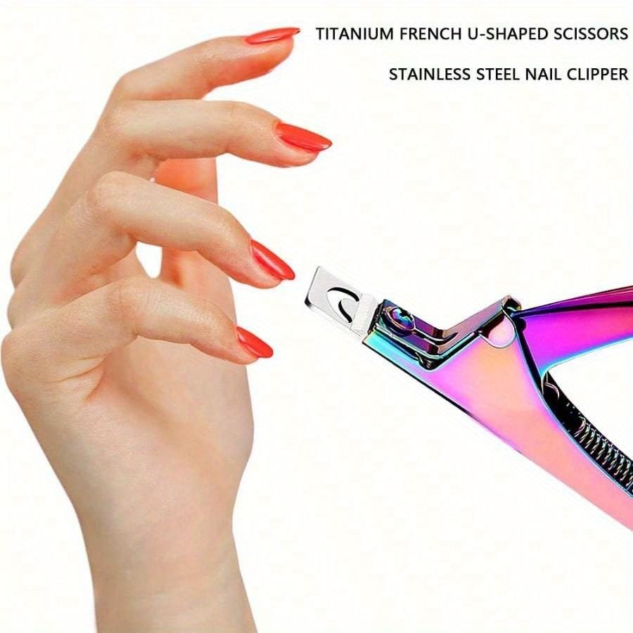 Professional Acrylic False Nail Clippers For Acrylic Nails Nail Tip Cutter Nail Manicure Tool Rainbow