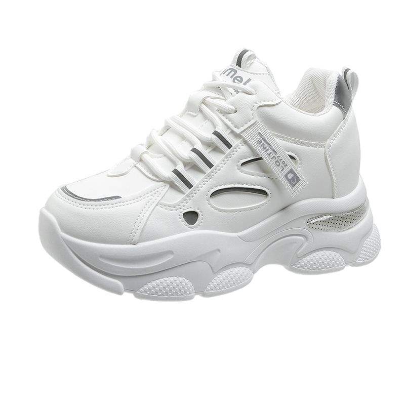 Damen Dad Schuhe mit innerer Erhöhung 2025 Winter Internet-Berühmtheit dicksohlige Mesh super angesagte vielseitige kleine Sportschuhe