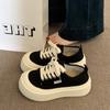 Platform Canvas Shoes Women's 2 New Summer Thin Versatile Big Head Shoes Height-increasing Sports and Leisure Board Shoes