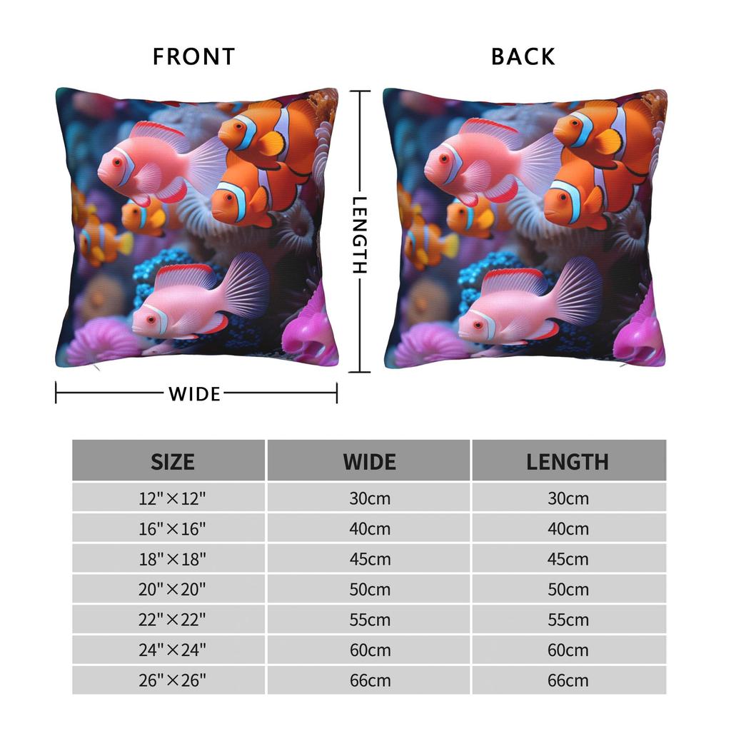 Pillow Cover Beautiful Underwater World Colorful Fish Cute Funny Pillow Case For Sofa Home Decoration Pillowcases