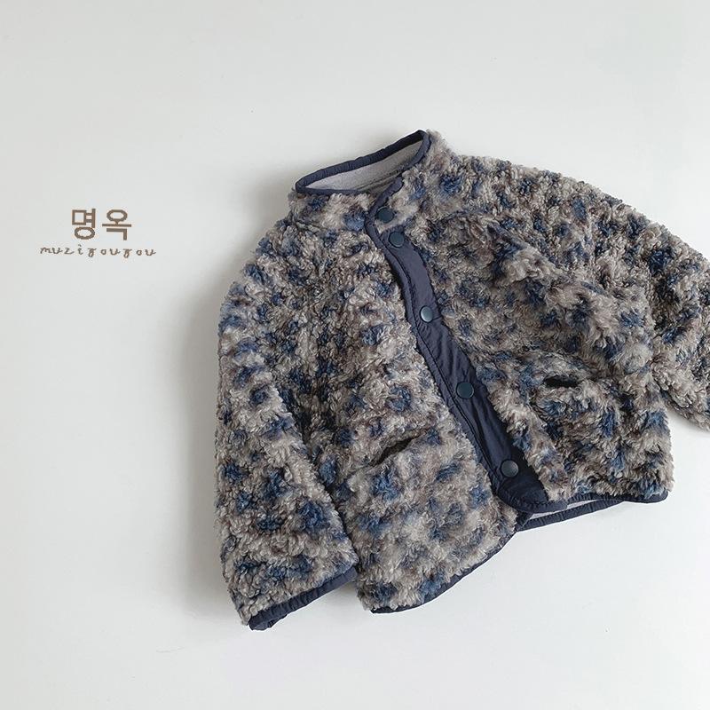 Unisex Baby Kids Leopard Print Winter Warm Plush Coat