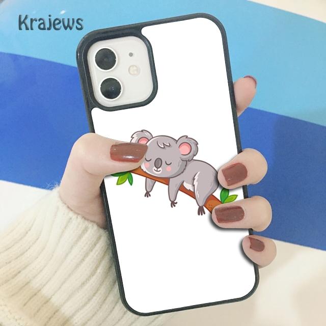 Krajews Animal sleeping koala Soft Phone Case Cover For iPhone 17 Air 16 15 14 plus 11 12 13 pro max coque Shell Fundas