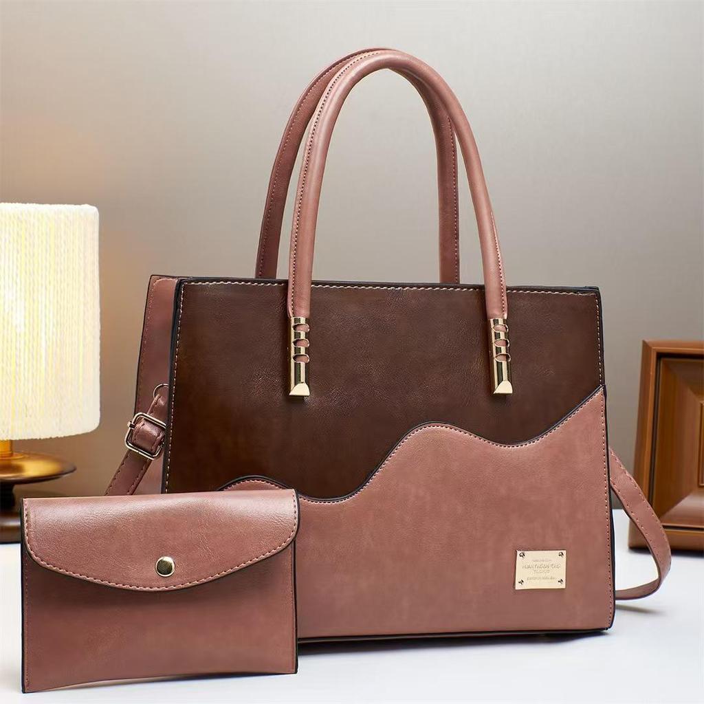 2025 Spring/Summer Women's Large Capacity Color Block Tote Handbag