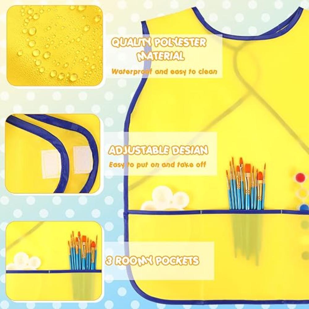 with  3 Pockets Painting Aprons Nylon Kids Apron Craft Activity Kids Art Smock  Classroom