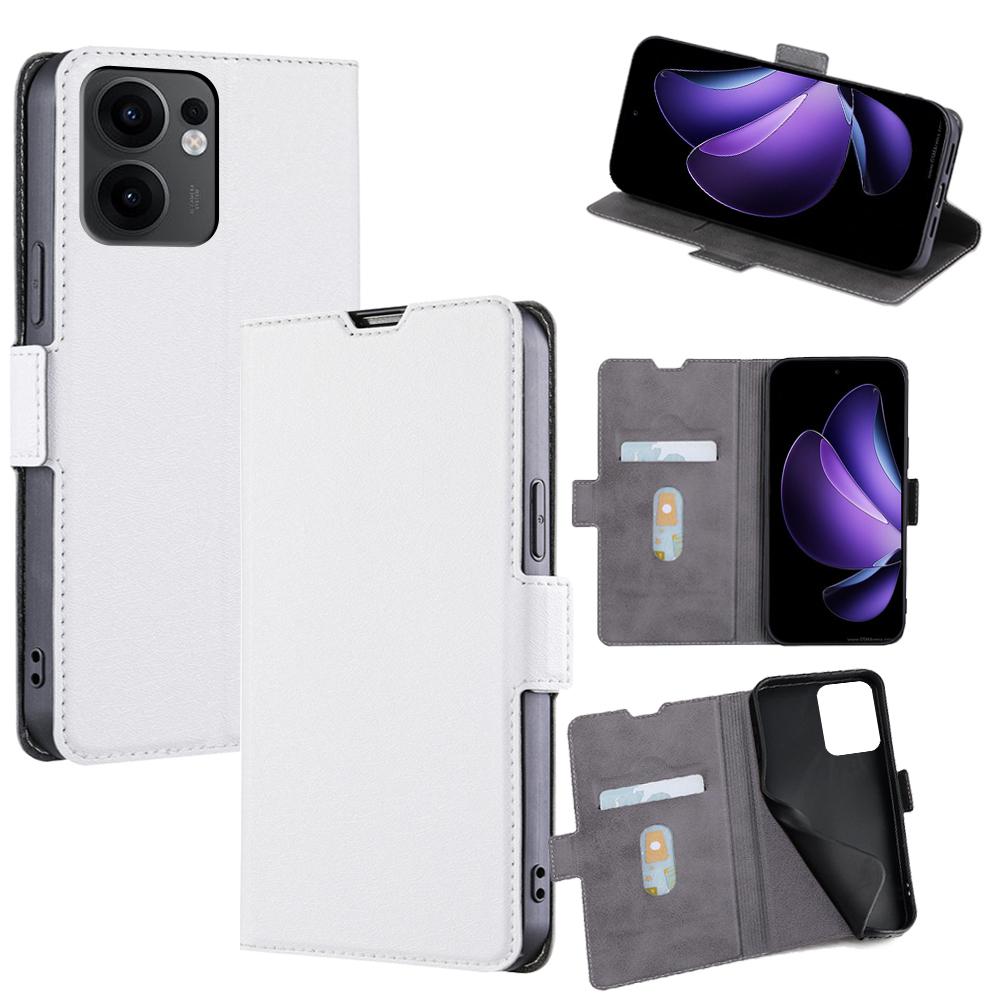 

For Oppo Reno13 F 5G/4G Case Card Holder PU Leather Phone Cover White