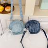 Bow Denim Hat Crossbody Bag Large Capacity Jeans Shoulder Bag Simple Denim Canvas Bag  Travel