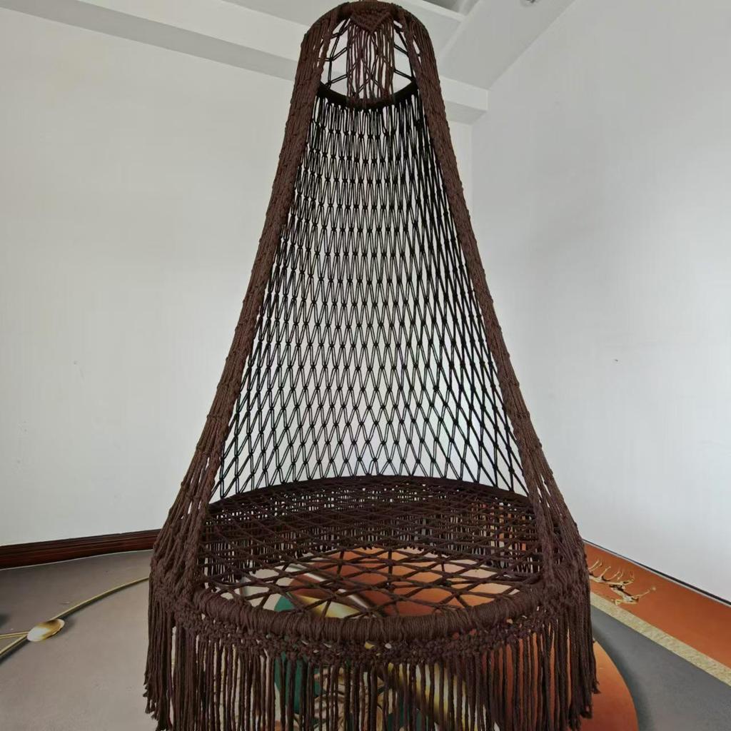 Bohemian Hand-Woven Tassel Hammock Chair for Indoor/Outdoor Camping