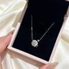 Sparkling Diamond Star Necklace: 999 Sterling Silver, Luxury Zirconia Planet Pendant, Clavicle Chain