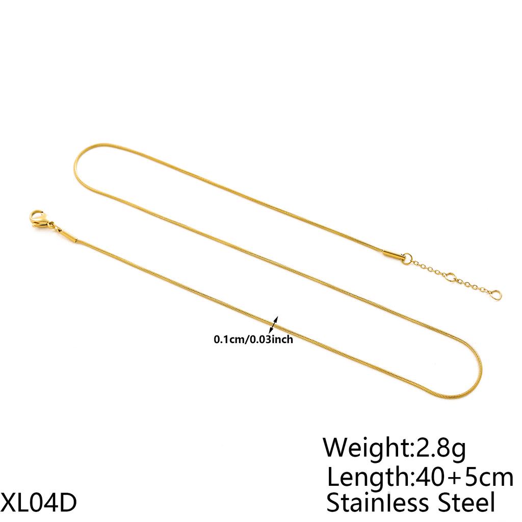 CARLIDANA Simple PVD 14K Gold Plated 316L Stainless Steel Wide Length Round Round Snake Chain Bracelet Jewelry For Women