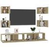6 Piece TV Cabinet Set Sonoma Oak Effect Particleboard