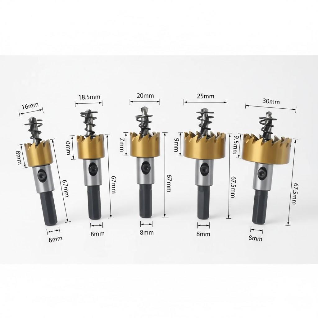 5Pcs Hole Saw Cutter Drill Bit Set HSS for Sheet Metal Reaming Tools 16 18.5 20 25 30mm Heavy Duty Drill Bits