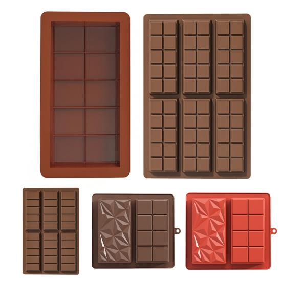 Silicone Chocolate Bars Mold Easy Release Wax Melting Mold for Sugar Cakes Ice Cream Food Grade Reusable DIY Chocolate Making Kit
